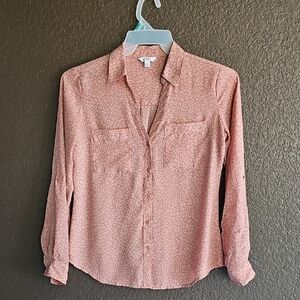 Women's Pink Button-Up Blouse